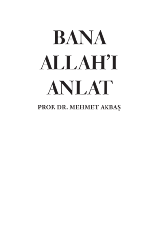 Bana Allah'ı Anlat