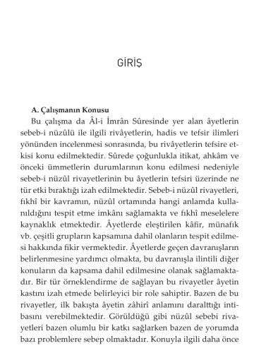 SEBEB-İ NÜZÛLÜN TEFSİRE YANSIMASI ÂL-İ İMRÂN SÛRESİ ÖRNEĞİ