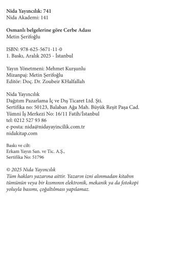 OSMANLI BELGELERINE GÖRE CERBE ADASI