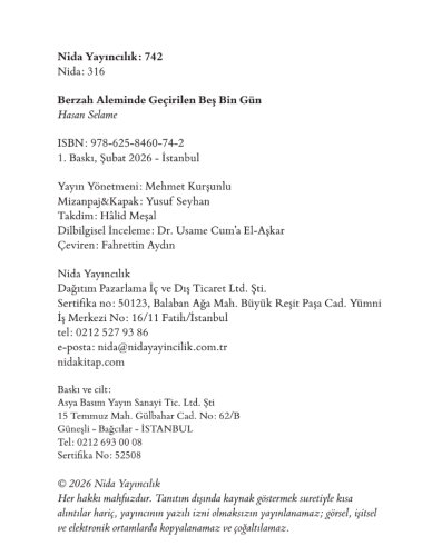 Berzah Aleminde Geçirilen Beş Bin Gün