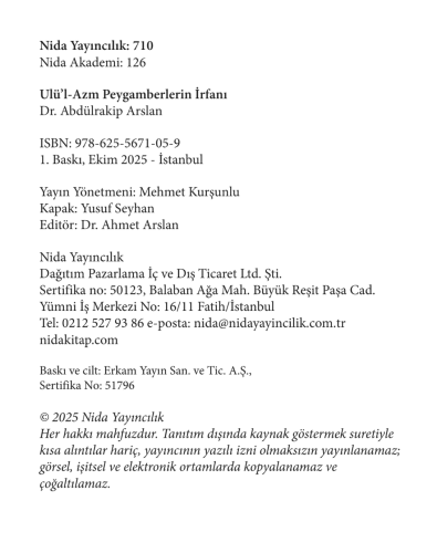 ULÜ’L-AZM PEYGAMBERLERIN İRFANI