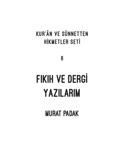 Fıkıh ve Dergi Yazılarım