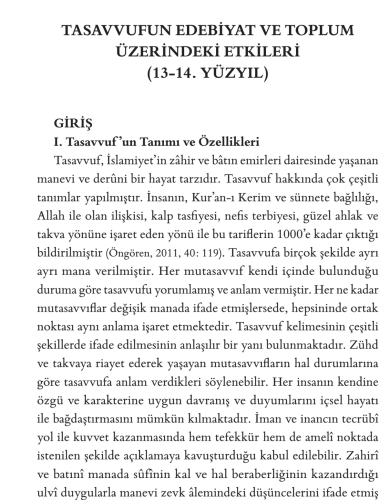 Tasavvufun Edebiyat ve Toplum Üzerindeki Etkileri